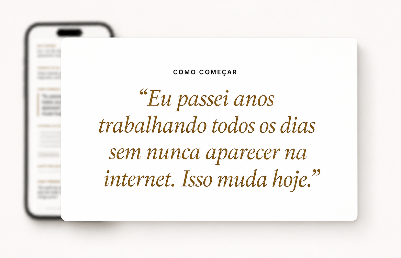 A primeira frase do dia, já escrita, em destaque